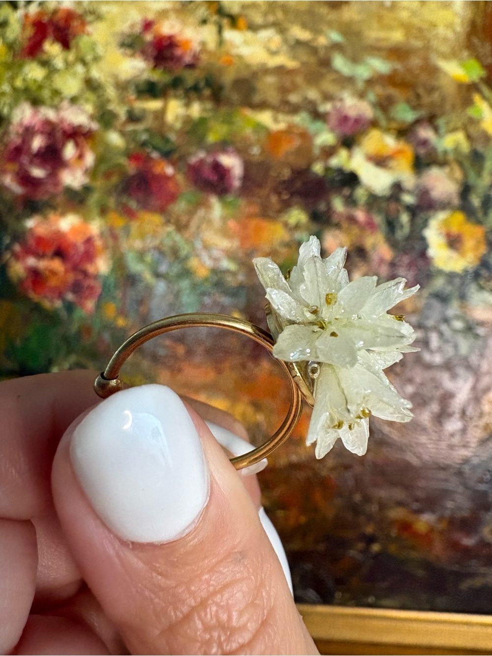 REAL Wild Buckwheat in Resin Adjustable Ring - Picture 5 of 7